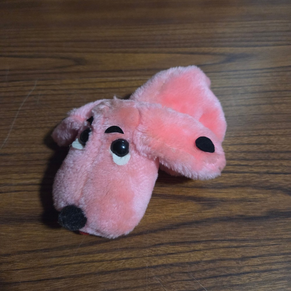 Vintage Gund Pink Puppy Dog Plush Floppy Stuffed Animal Black Spots Toy
